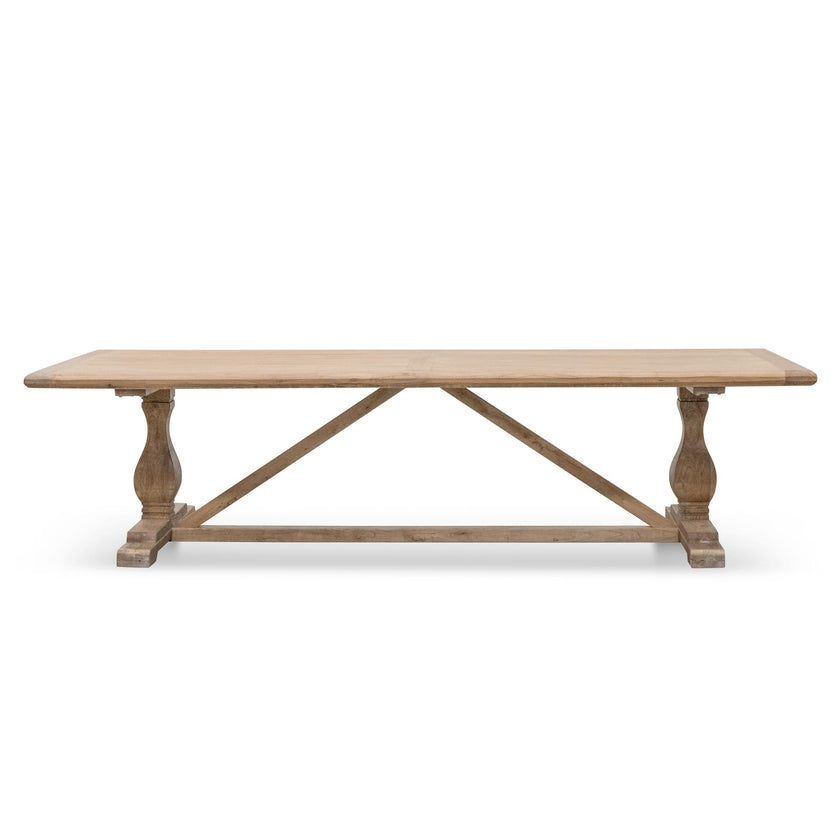 CDT514 3m Reclaimed Elm Dining Table - Rustic Natural