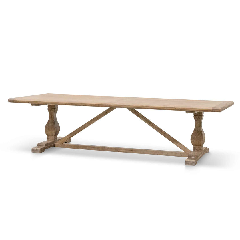 CDT514 3m Reclaimed Elm Dining Table - Rustic Natural