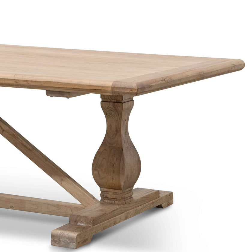CDT514 3m Reclaimed Elm Dining Table - Rustic Natural