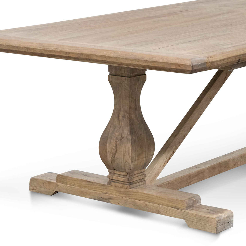CDT514 3m Reclaimed Elm Dining Table - Rustic Natural