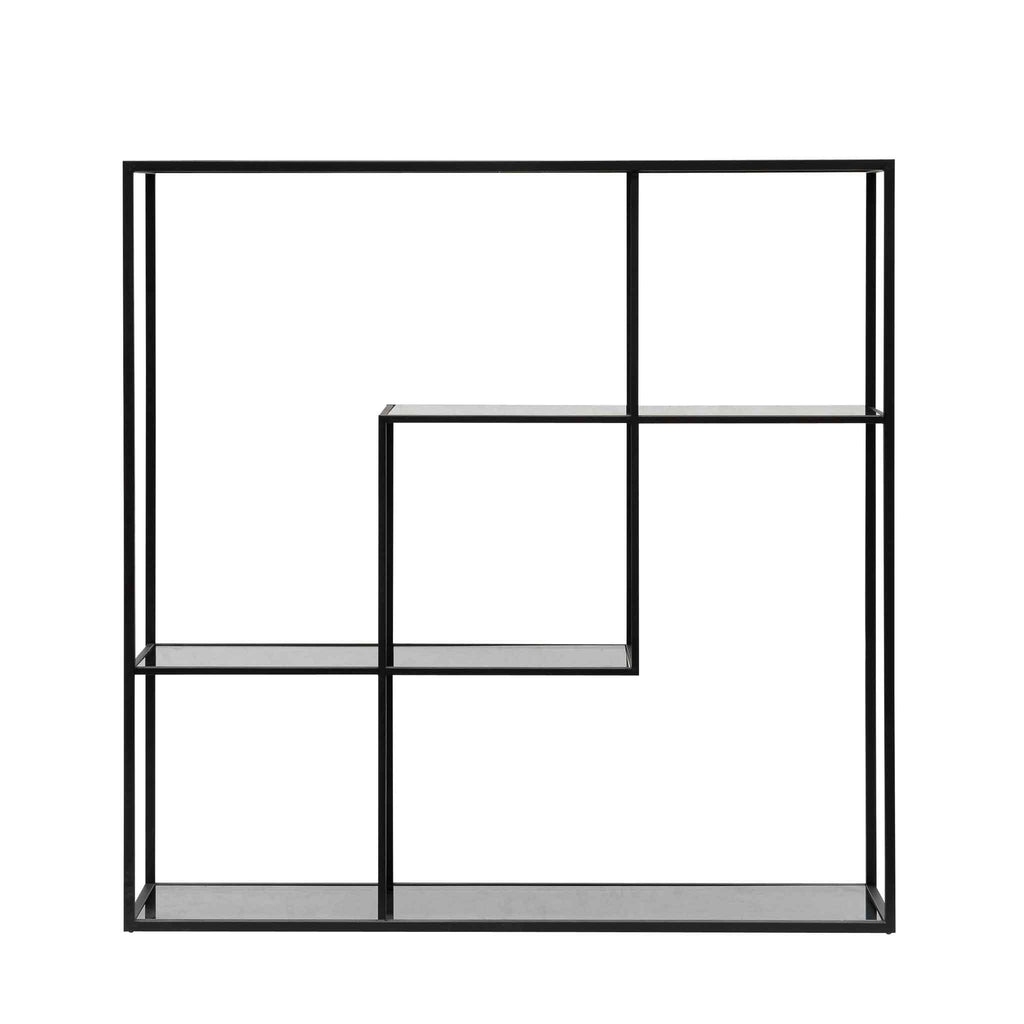 CDT6393KS Grey Glass Small Shelving Unit Calibre Furniture