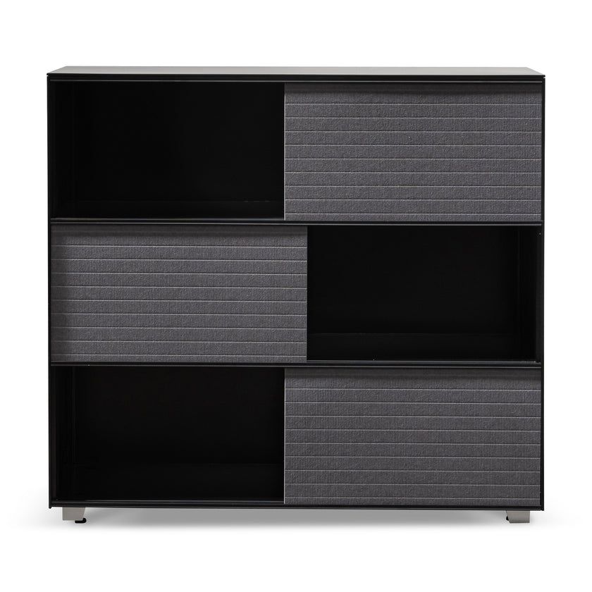 CDT6548-SN Inter-layered Black Storage Cabinet - Grey Doors