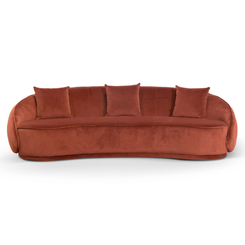 CLC6748-FS Velvet 4 Seater Sofa - Rustic Orange - Last one