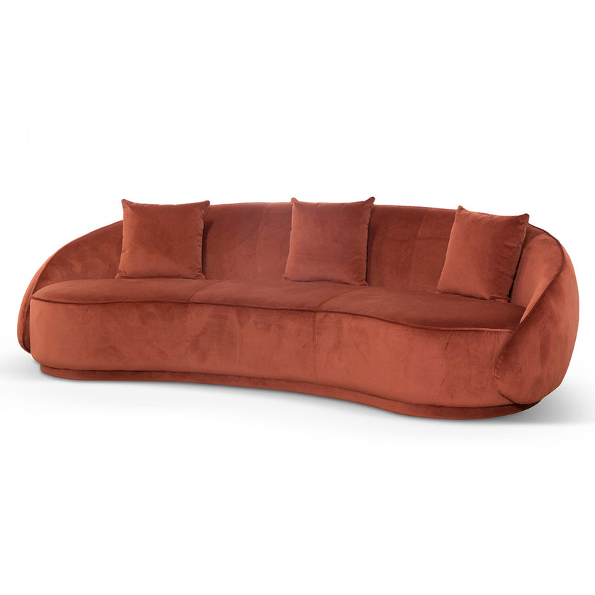 CLC6748-FS Velvet 4 Seater Sofa - Rustic Orange - Last one