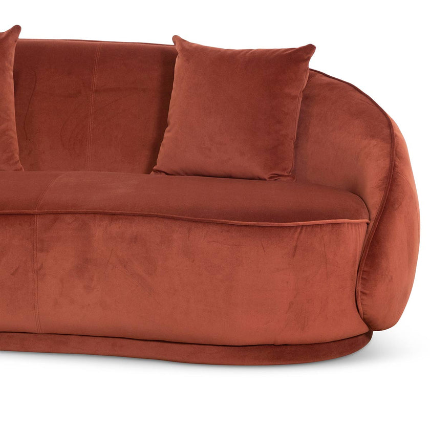 CLC6748-FS Velvet 4 Seater Sofa - Rustic Orange - Last one