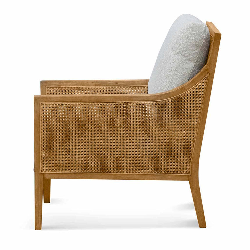 CLC6810-CH Rattan Arm Chair - Ivory White Boucle