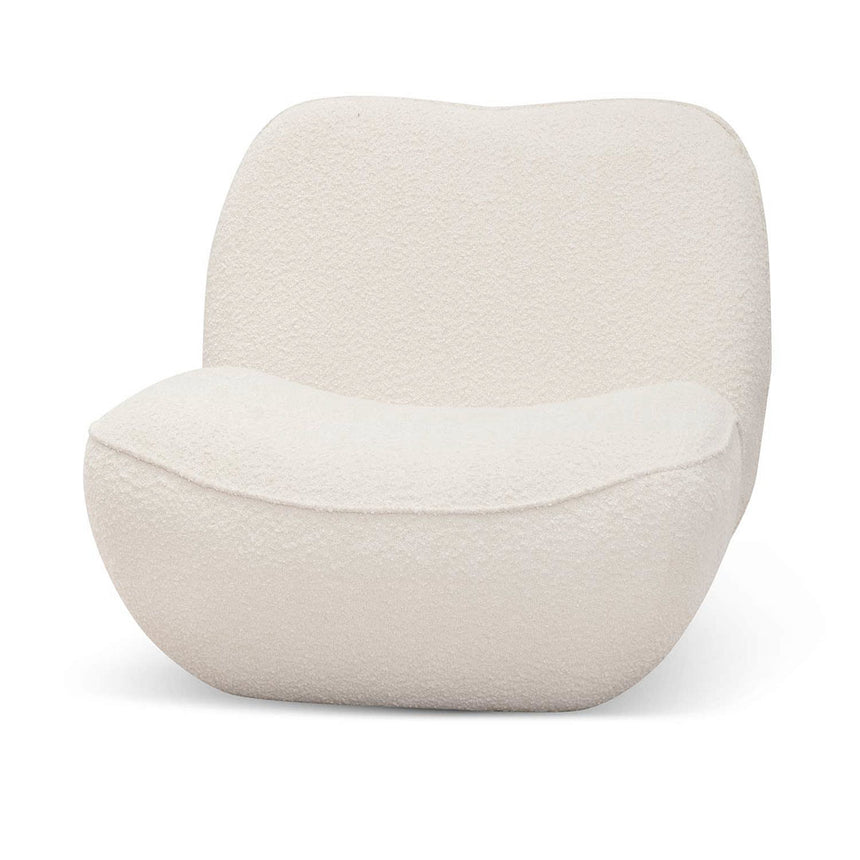 CLC8113-CA Ivory White Boucle Armchair - Natural Legs