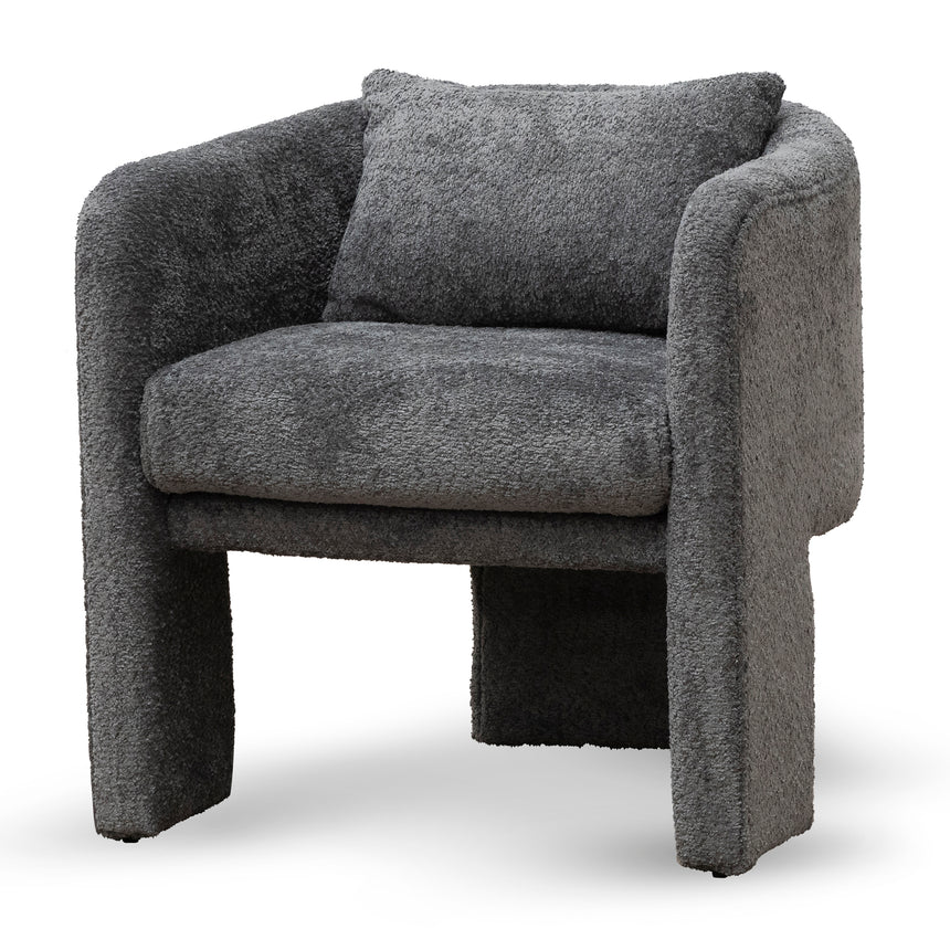 CLC8848-IG Fabric Armchair - Dark Grey Fleck - Black Oak