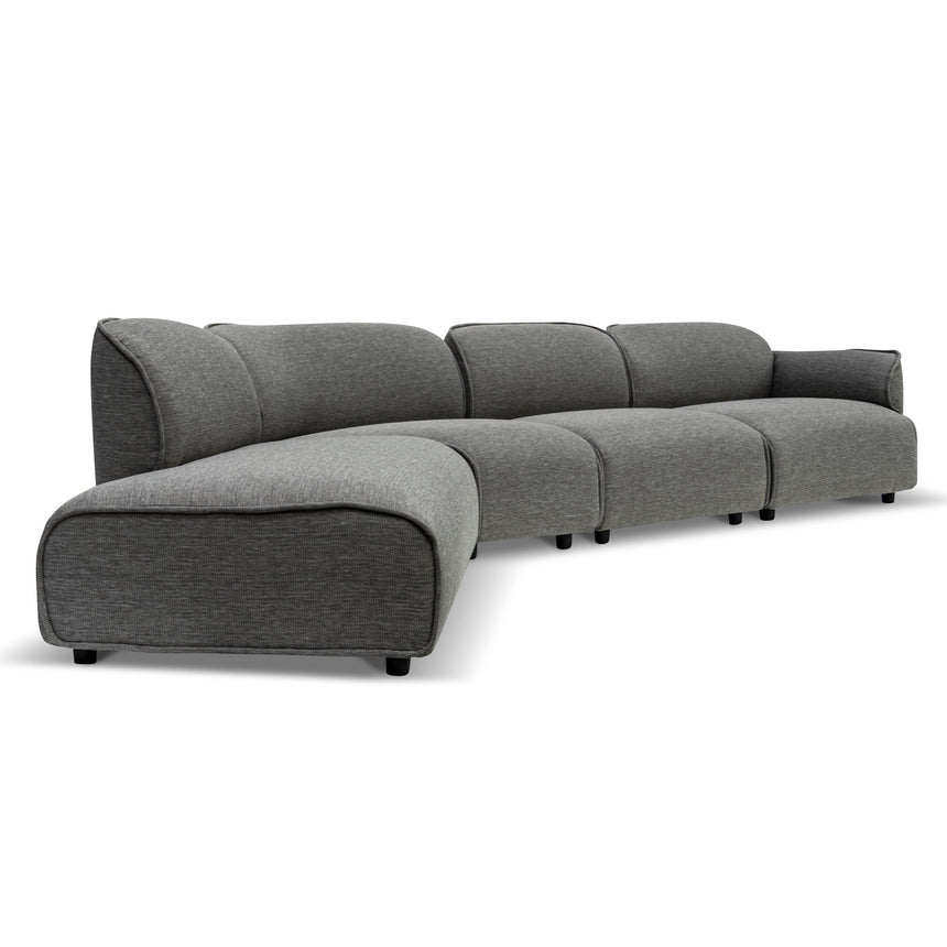 CLC6966-KSO Right Return Modular Fabric Corner Sofa - Graphite Grey