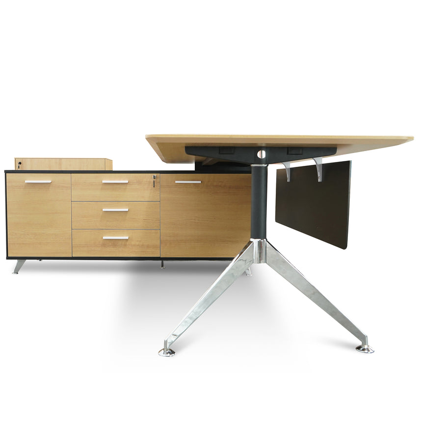 COT6166-SN 1.8m Executive Desk Right Return with Black Legs - Walnut