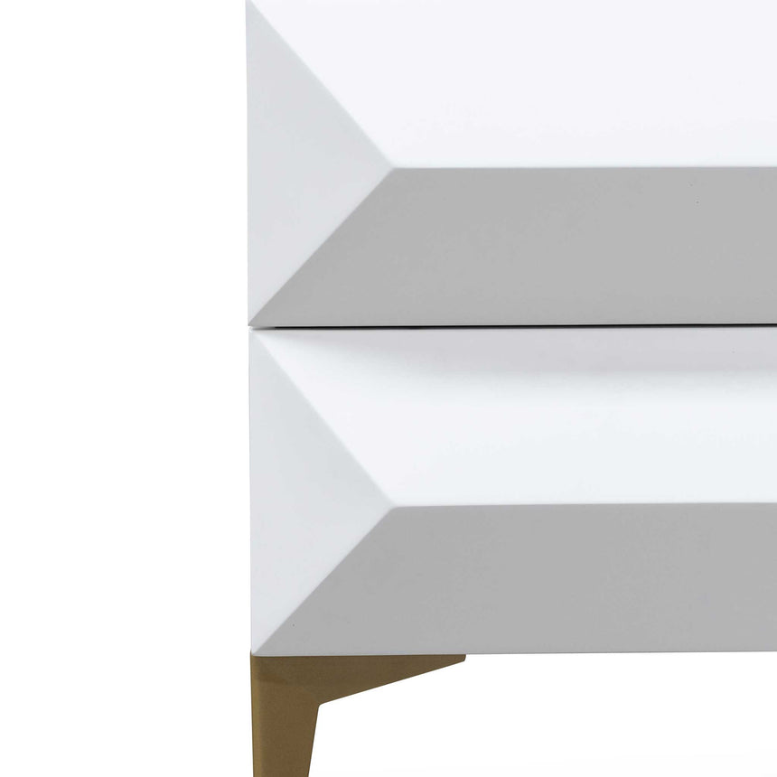 CST6410-IG Wooden Side Table - White with Gold Legs