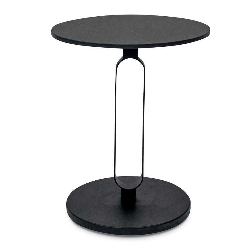 Ex Display - CST2201-IG Round Side Table - Walnut - Black