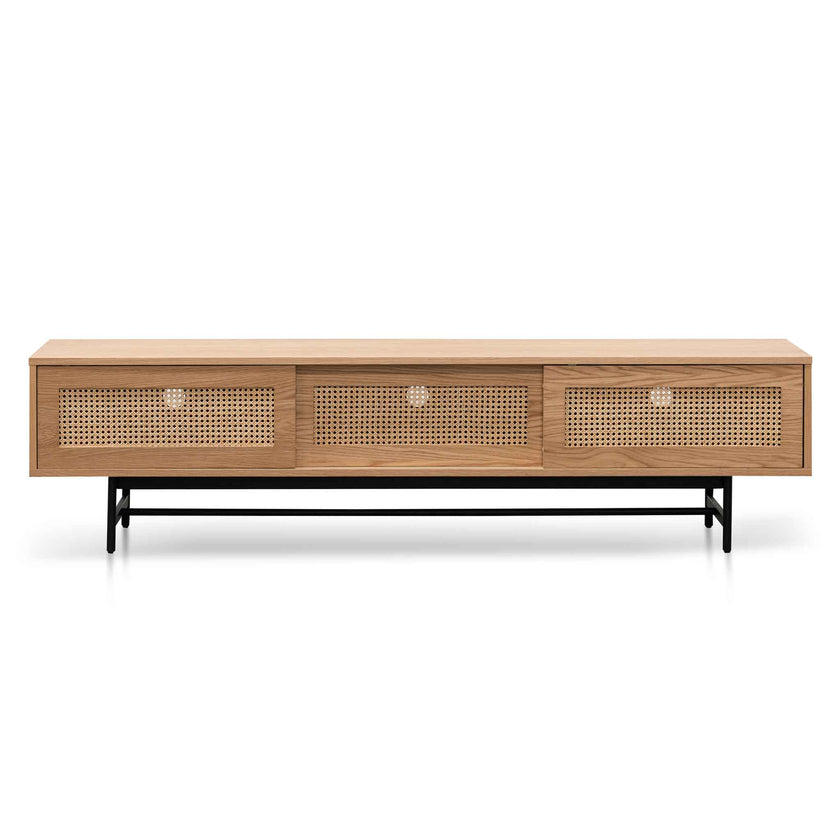 CTV6406-KD 2m Natural Oak TV Entertainment Unit - Rattan Doors