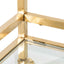 CBR6222-BS Glass Bar Cart - Brushed Gold Base
