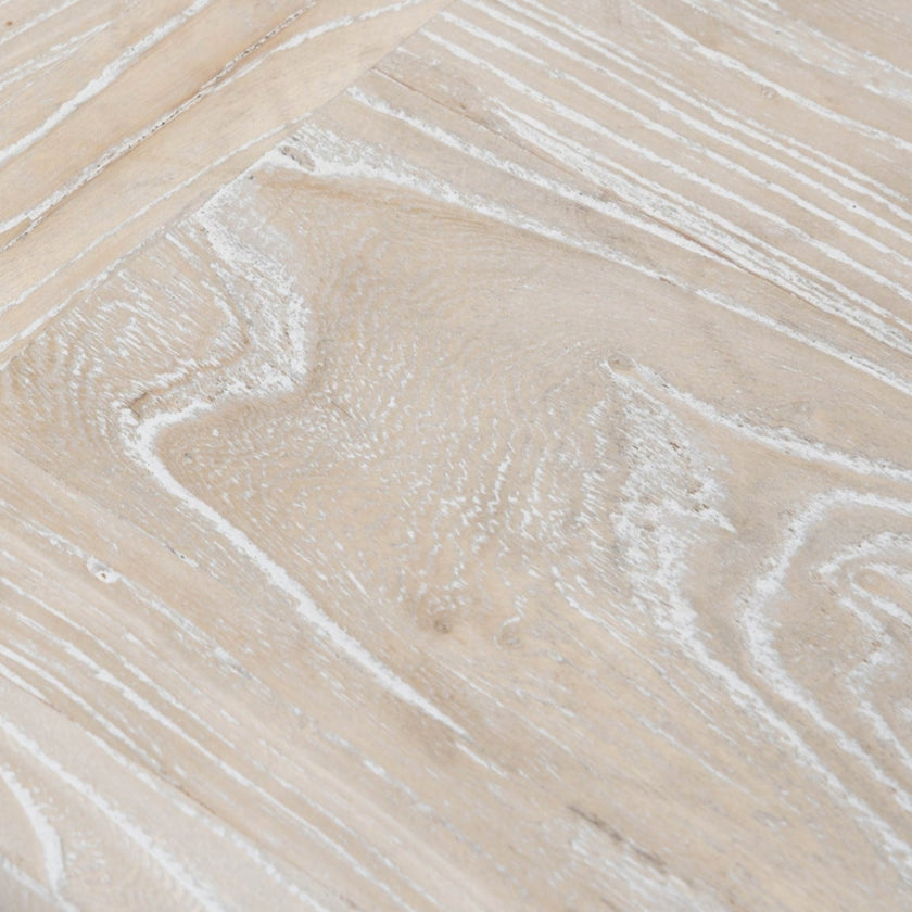 CDB2090 2m Reclaimed ELM Wood Bench - White Washed