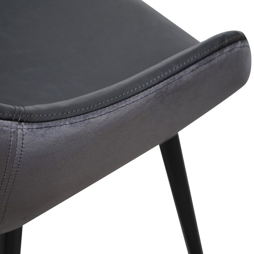 Ex Display - CDC2750-SE - PU Leather Dining Chair - Antique Black - Charcoal Velvet