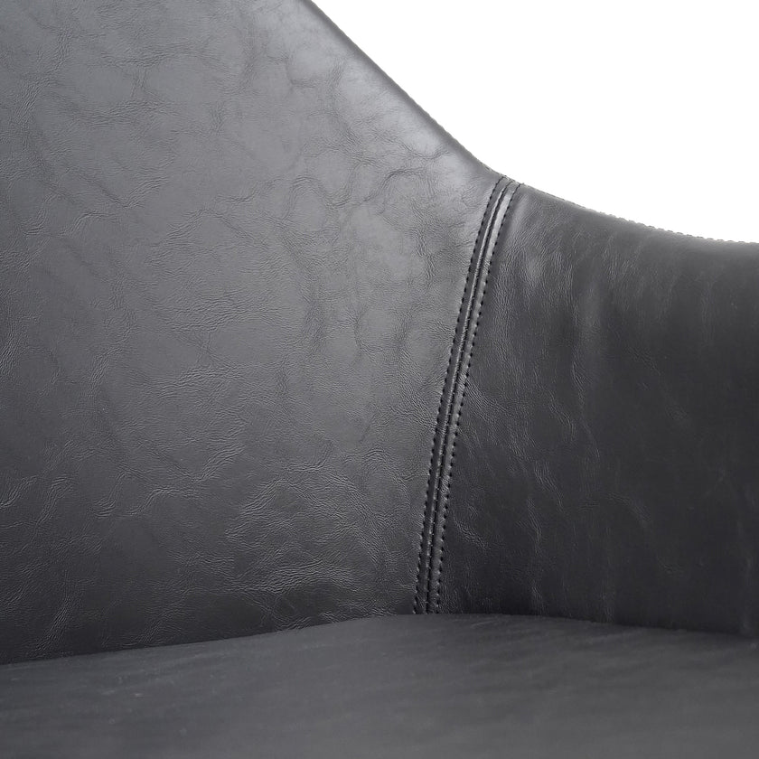 Ex Display - CDC2750-SE - PU Leather Dining Chair - Antique Black - Charcoal Velvet
