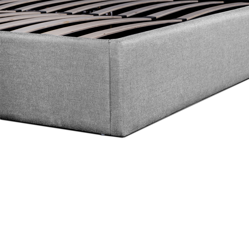 CBD6018-YO Fabric Queen Bed Frame - Pearl Grey with Storage