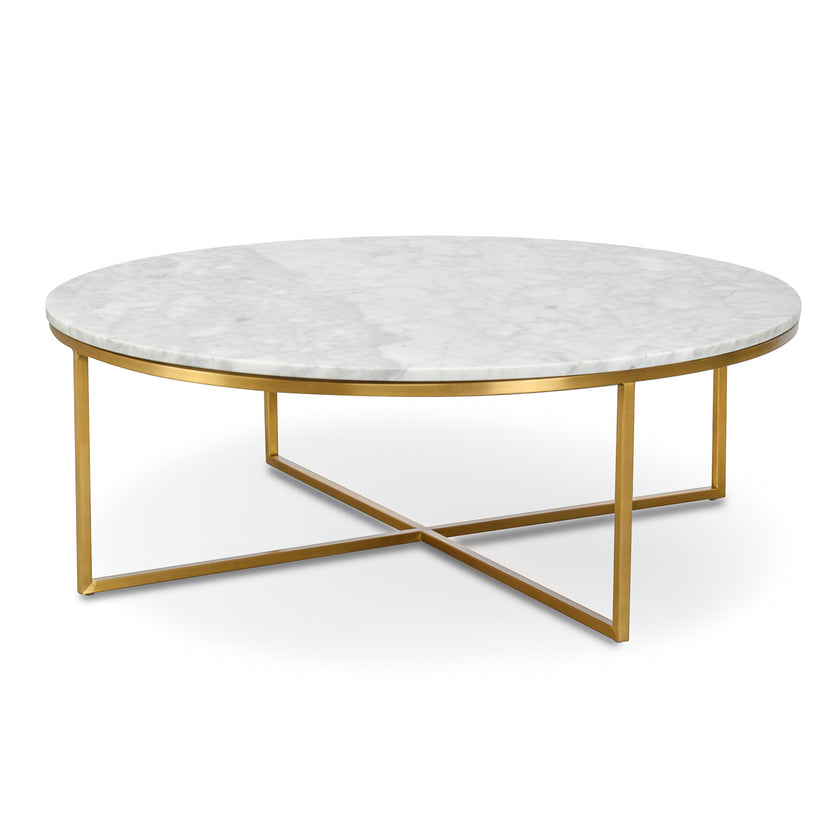 Ex Display - CCF1051-DW 100cm Round Marble Coffee Table