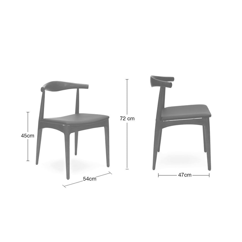 Ex Display - CDC181 Elbow Dining Chair - Dark Brown