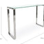 CDT2013-BS Console Table With Tempered Glass - Polished Stainless Steel