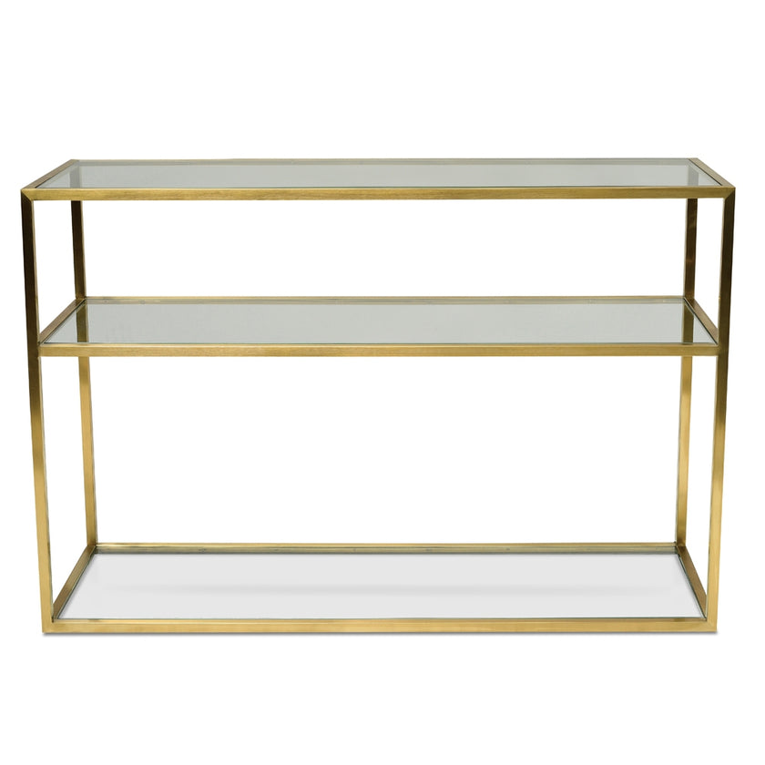 Ex Display - CDT2363-KS 1.2m Glass Console Table - Gold Base