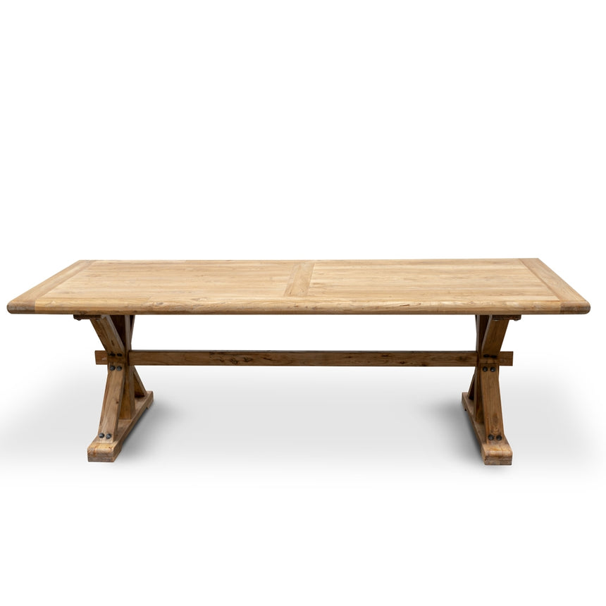 CDT2379 Elm Wood 2.4m Dining Table - Rustic Natural