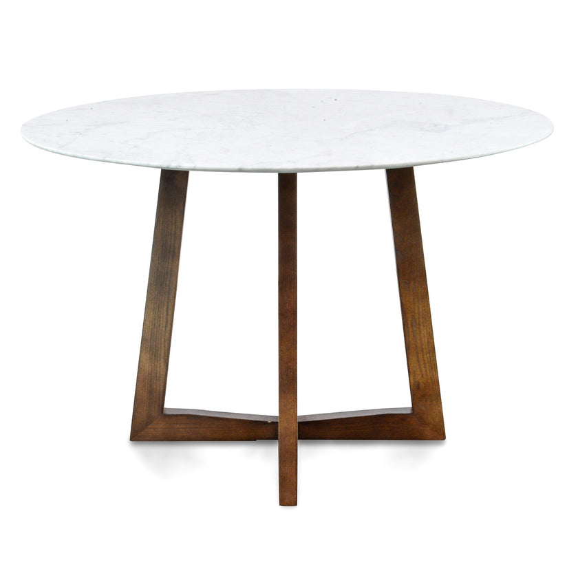 CDT976 1.15m Round Marble Dining Table - Dark Brown Base