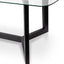CDT2797-NI 2.4m Dining Table - Glass Top with Black Base