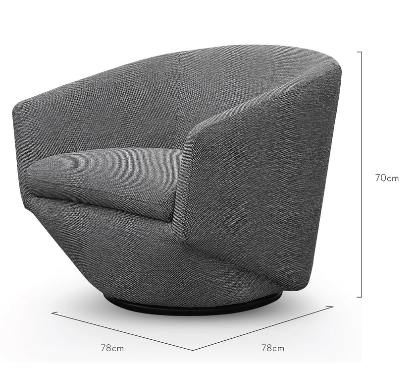 CLC2738-KSO Swivel Lounge Chair - Graphite Grey