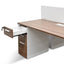 OT089-OT088 2 Seater 160cm Walnut Office Desk With Privacy Screen