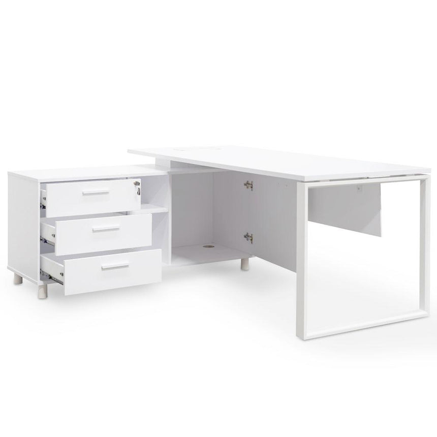 COT2169-SN 180cm Executive Office Desk Left Return - White