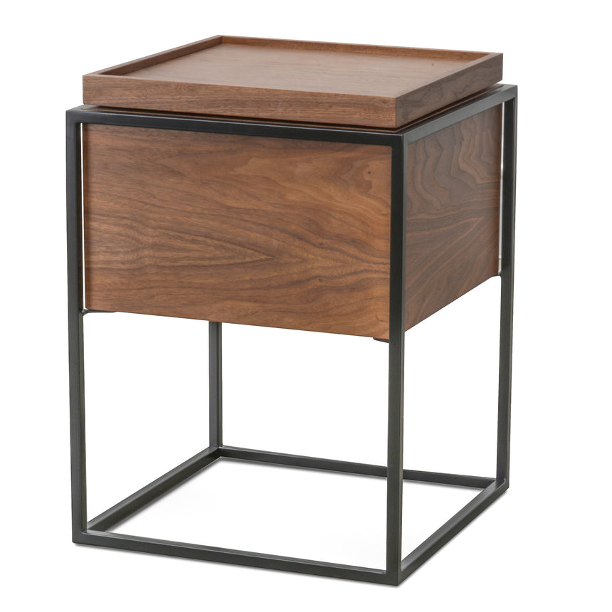 CST8041-AW Single Drawer Bedside Table - Walnut