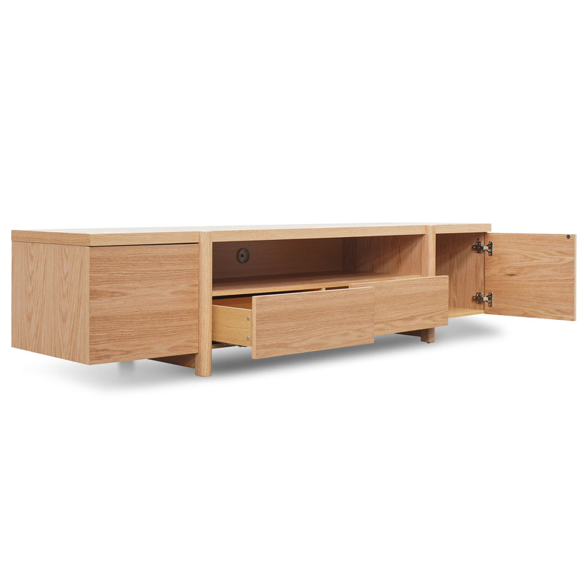 CTV2631-BB 2.1m Entertainment TV Unit - Lowline - Full Natural - Timber Legs