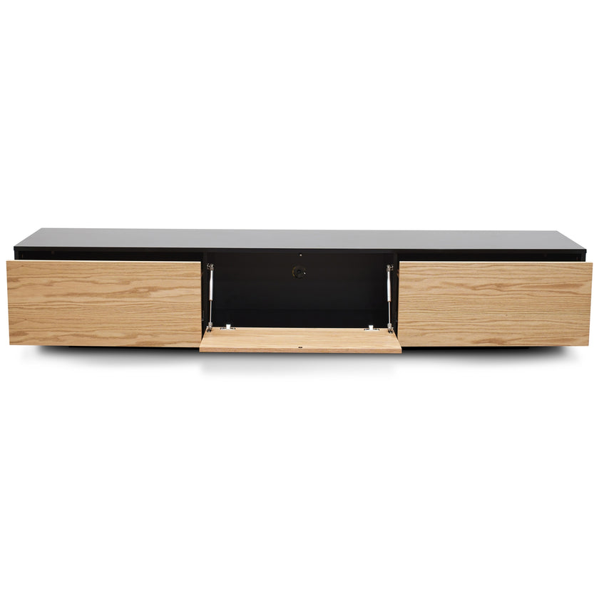CTV2632-BB 2.3m TV Unit - Black with Natural Drawers