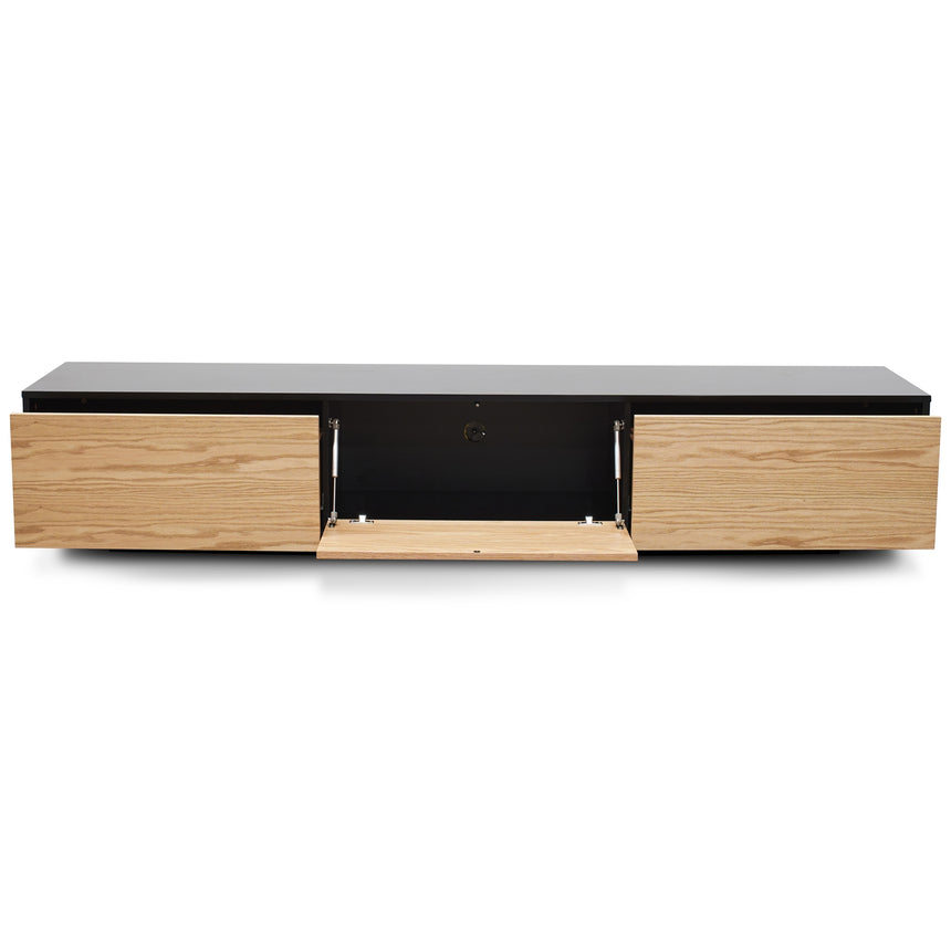 CTV2632-BB 2.3m TV Unit - Black with Natural Drawers