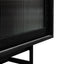 CTV6053-KD - 2.1m Wooden Entertainment TV Unit - Black with Flute Glass Door