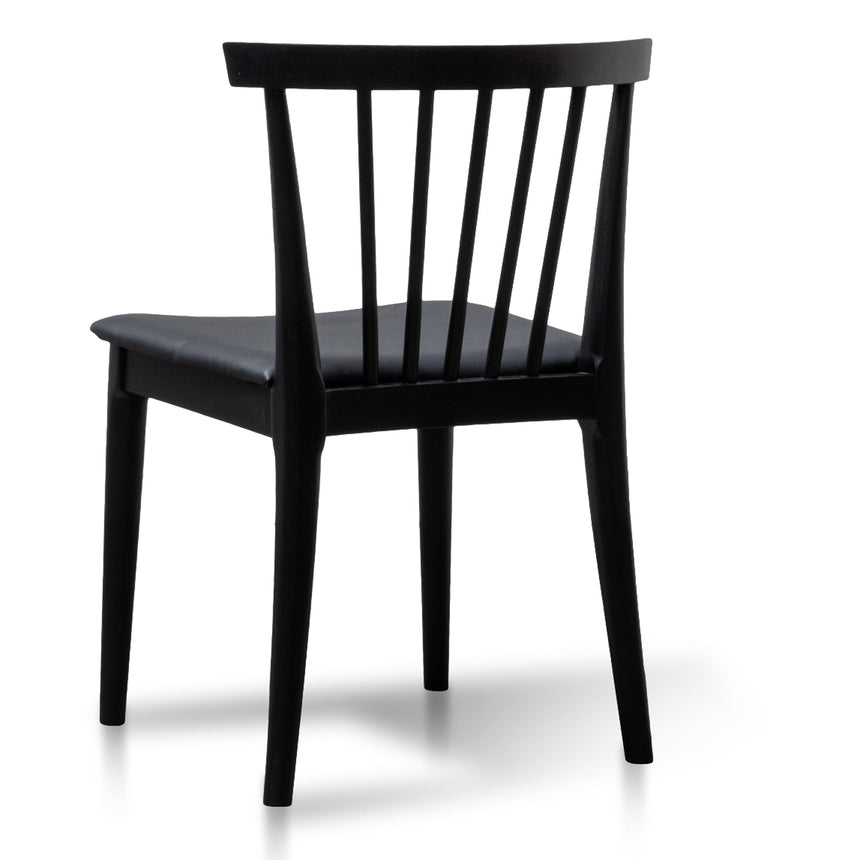 CDC6042-SD - Dining chair - Solid timber and Black PU (Set of 2)