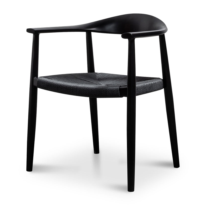 CDC6041-SD - Round Dining Armchair - Full Black (Set of 2) - Last one