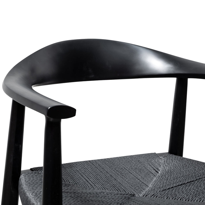 CDC6041-SD - Round Dining Armchair - Full Black (Set of 2)