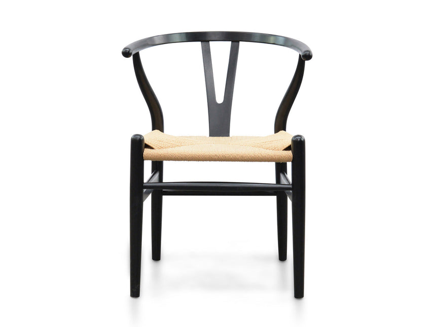 CDC125BLK-SD Dining Chair - Black - Natural Seat (Set of 2)