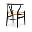 CDC125BLK-SD Dining Chair - Black - Natural Seat (Set of 2)