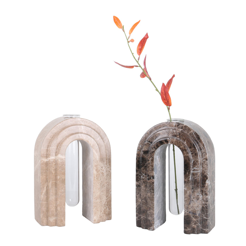 CAC10697-KM Marble  Arch Vase - Dark Coffee