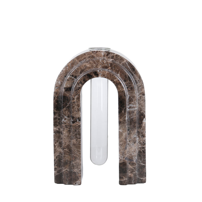 CAC10697-KM Marble  Arch Vase - Dark Coffee