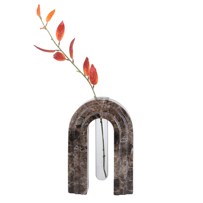 CAC10697-KM Marble  Arch Vase - Dark Coffee