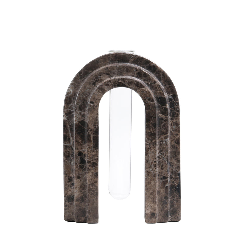 CAC10697-KM Marble  Arch Vase - Dark Coffee