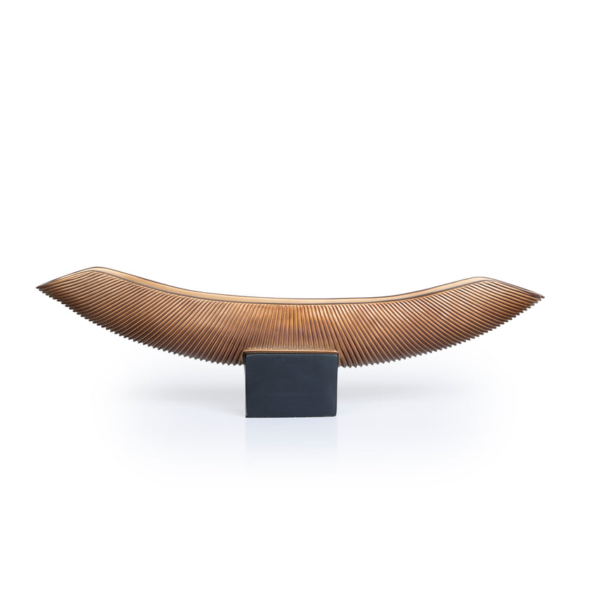 CAC10699-KM Decorative Boat Vase - Brown