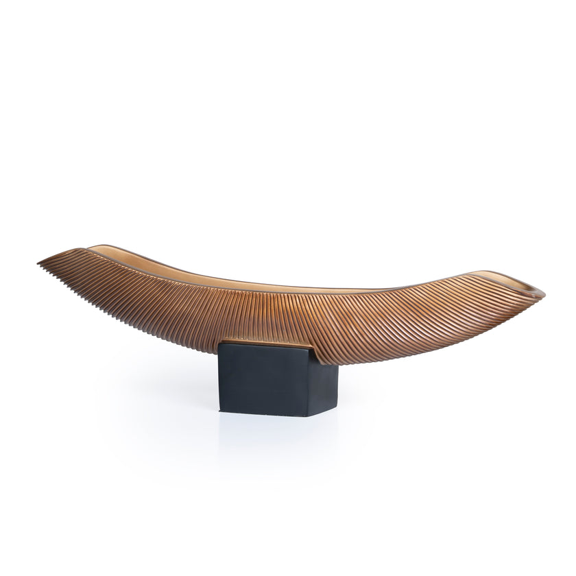CAC10699-KM Decorative Boat Vase - Brown