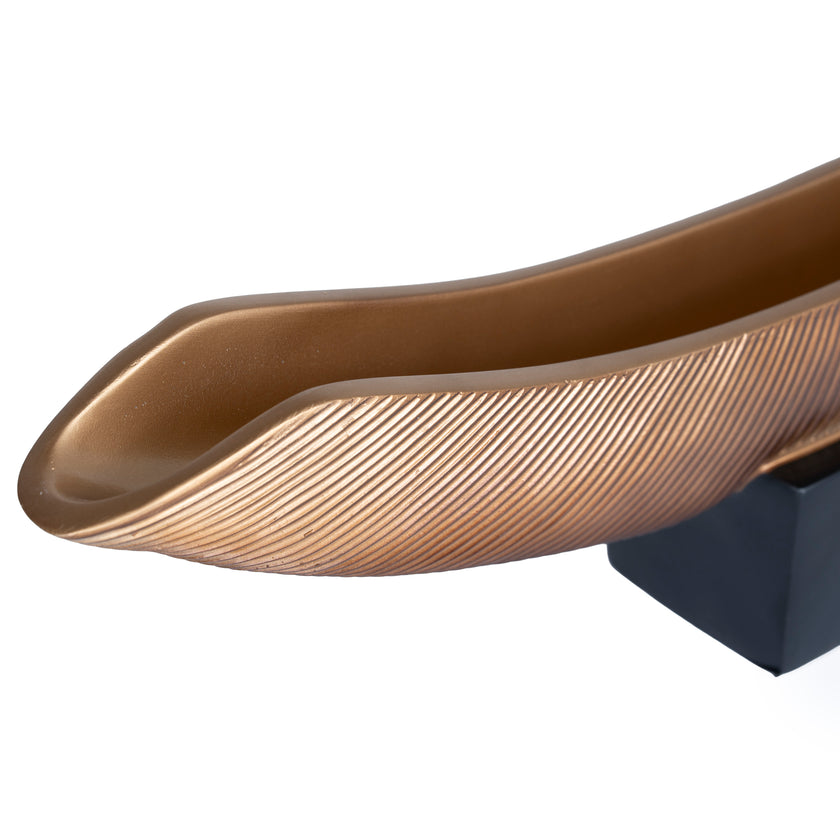 CAC10699-KM Decorative Boat Vase - Brown
