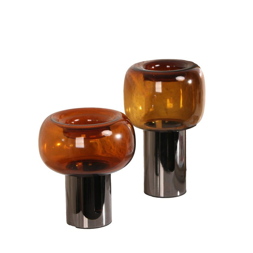 CAC10701-KM Amber Large Glass Vase - Brown